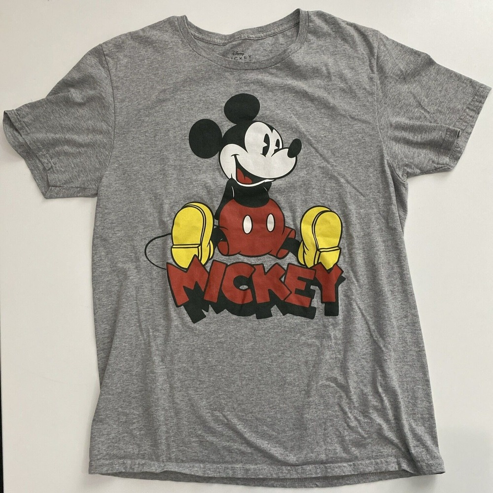 Disney T-Shirt Unisex Medium Gray Good Mickey Mouse Graphic Tee